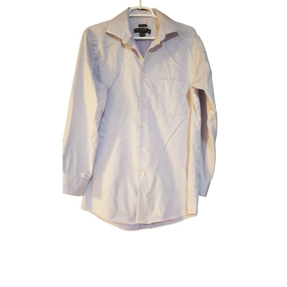 Pronto Uomo Mens 16 Lavender Long Sleeve Button-Up Non Iron Office Dress Shirt‎